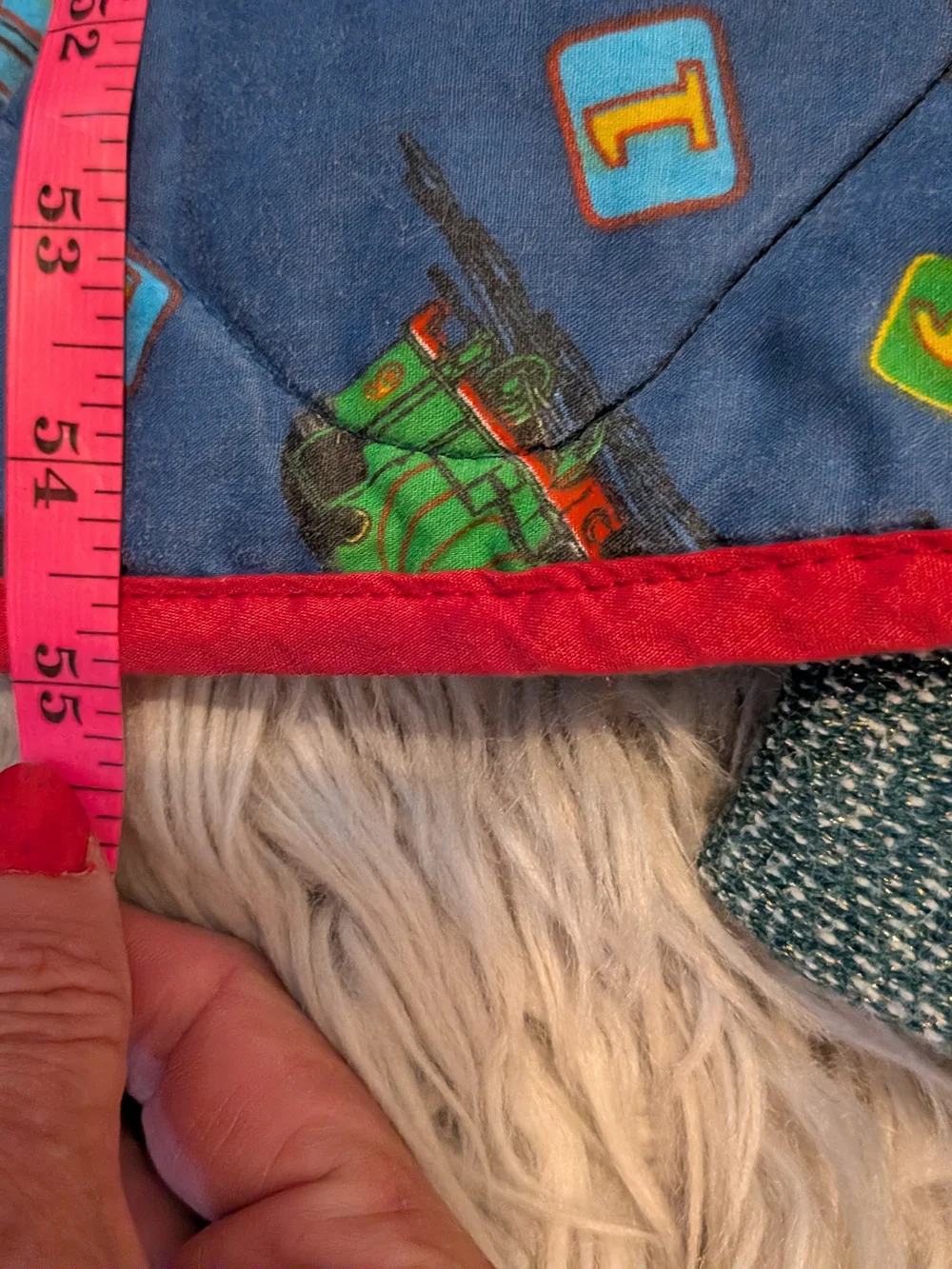 Thomas & Friends Bright Blue, Red & Green Train Play Blanket 35W 56 L
